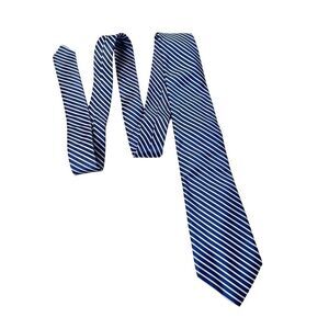 Vintage‎ Westbury London Silk Hand Tailored Blue Stripe 60" x 3.25" Necktie Tie